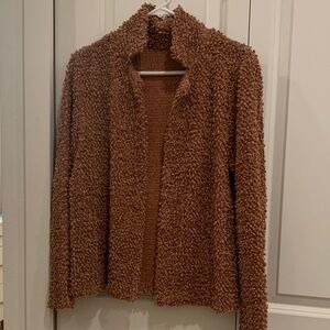 Cozy Brown Textured Cardigan